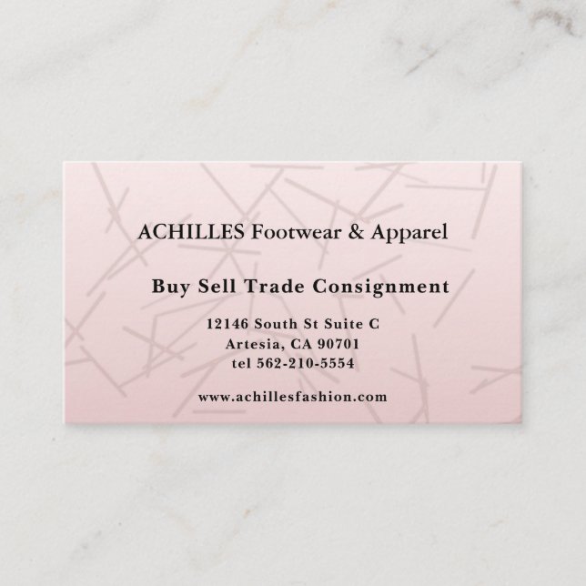 Elegant Rose Gold Marble Business Card (Front)