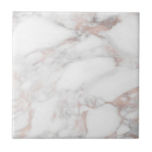 Elegant Rose Gold Marble Customisable Template Tile