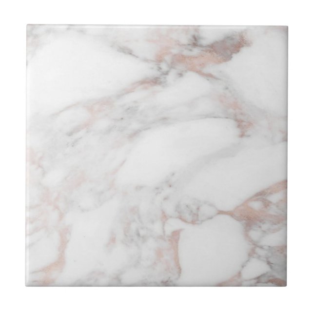 Elegant Rose Gold Marble Customisable Template Tile (Front)