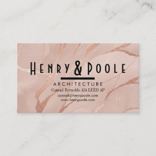 Elegant Rose Gold Marble for Architects & Trades Business Card