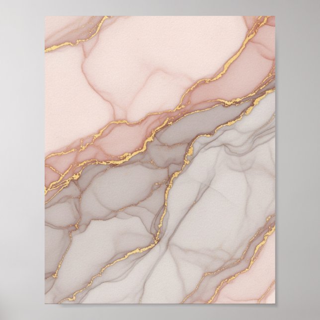 Elegant Rose Gold Marble - Luxury Wall Art (Front)