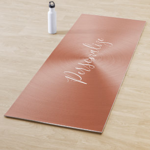 Elegant Rose Gold Metallic Personalised Zen Yoga Mat