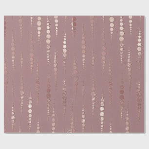Elegant Rose Gold Metallic Raindrop Dots Wrapping Paper