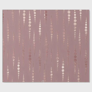 Elegant Rose Gold Metallic Raindrop Dots Wrapping Paper