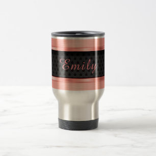 Elegant Rose Gold Metallic Travel Mug