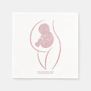 Elegant Rose Gold Minimalist Mother and Baby Napkin