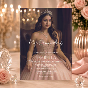 Elegant Rose Gold Mis Quince Años Invitation