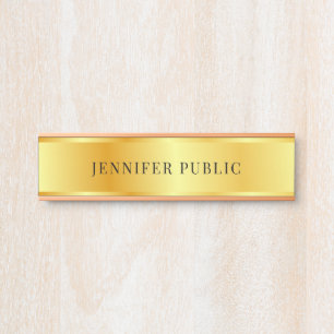Elegant Rose Gold Modern Faux Gold Template Door Sign