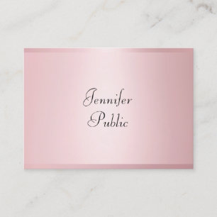 Elegant Rose Gold Modern Handwritten Professional Business Card