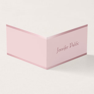 Elegant Rose Gold Modern Handwritten Script Name Business Card
