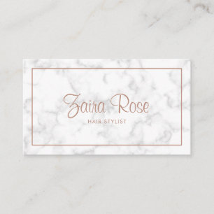 Elegant Rose Gold Modern Marble Business Card