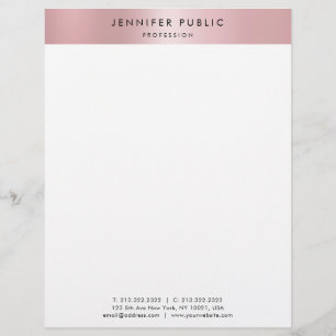 Elegant Rose Gold Modern Minimalistic Template Custom Letterhead
