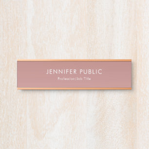 Elegant Rose Gold Modern Professional Template Door Sign