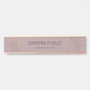 Elegant Rose Gold Modern Simple Template Top Door Sign