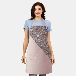 Elegant Rose Gold Monogram Apron