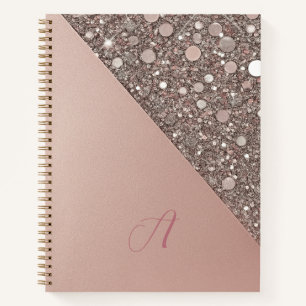 Elegant Rose Gold Monogram Notebook