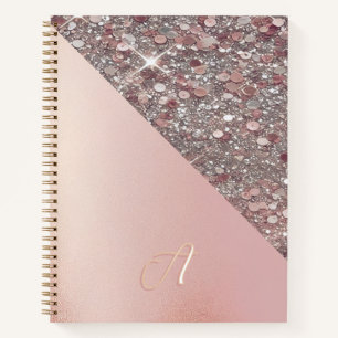 Elegant Rose Gold Monogram Notebook