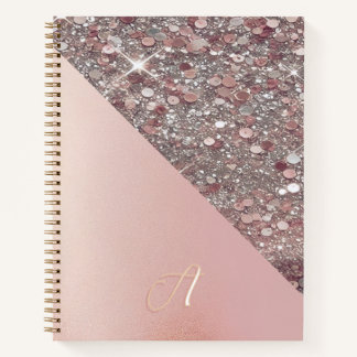 Elegant Rose Gold Monogram Notebook