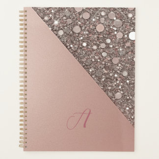 Elegant Rose Gold Monogram Planner