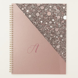 Elegant Rose Gold Monogram Planner