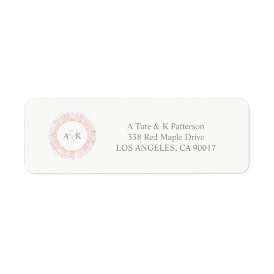 Elegant rose gold monogram return address labels