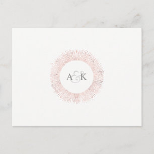 Elegant rose gold monogram save the date postcard