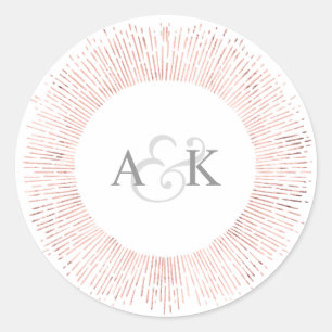Elegant rose gold monogram wedding favour sticker