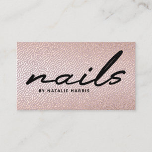 Elegant Rose Gold Nail Technician Chic Business Card
