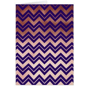 elegant rose gold navy blue chevron pattern