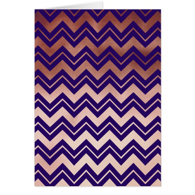 elegant rose gold navy blue chevron pattern (Front)