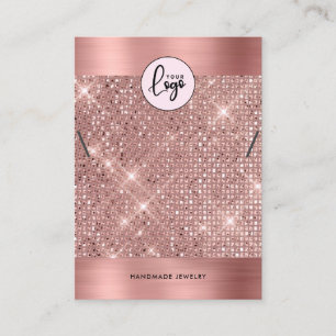 Elegant Rose Gold Necklace Bracelet Display Card
