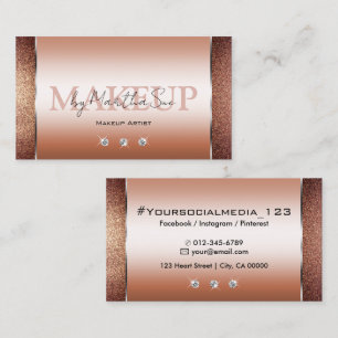 Elegant Rose Gold Noble Glitter with Diamonds Business Card