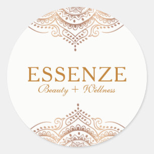Elegant Rose-Gold Ornate Lace Classic Round Sticker