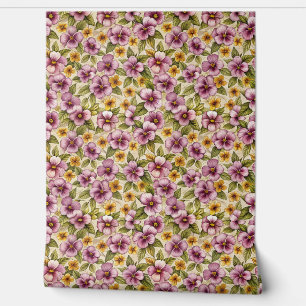 Elegant rose gold pale pink blush yellow violets wallpaper