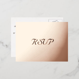 Elegant Rose Gold Party Wedding Response RSVP Foil Invitation Postcard
