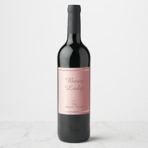 Elegant Rose Gold Personalised Gift for Boss Lady Wine Label