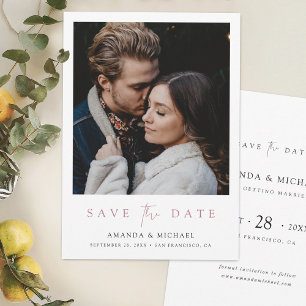 Elegant Rose Gold Photo Save The Date