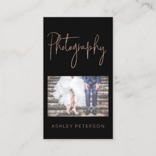 Elegant rose gold photography minimal typography business card