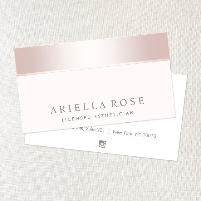 Elegant  Rose Gold Pink Day Spa and Salon Business Card (Creator Uploaded)