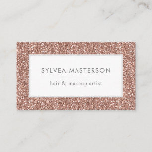 Elegant Rose Gold Pink Glitter Modern Minimal Business Card