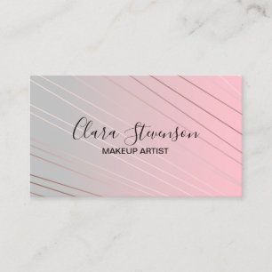 Elegant rose gold, pink & grey gradient ombre business card