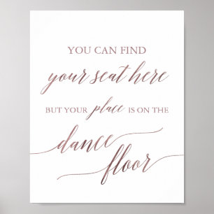 Elegant Rose Gold Place Card Dance Floor Sign