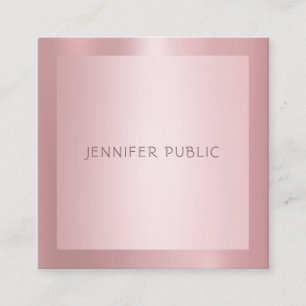 Elegant Rose Gold Professional Modern Template Square Business Card