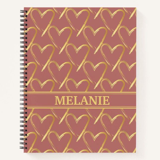 Elegant Rose Gold Professional Personalised Name Notebook (Front)