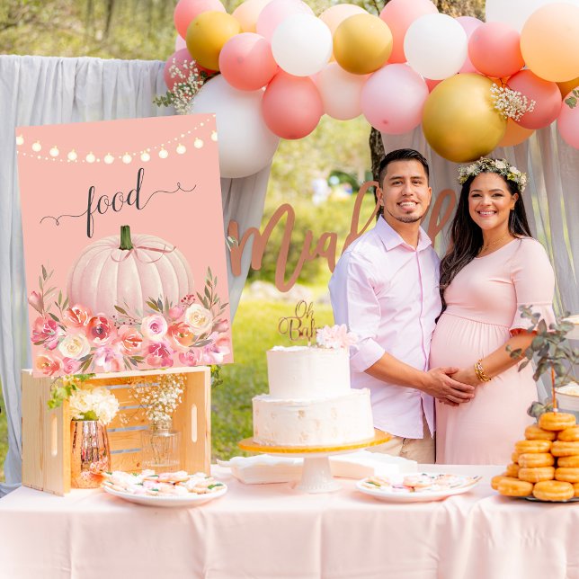 Elegant Rose Gold Pumpkin Baby Shower Food Poster (Creator Uploaded)
