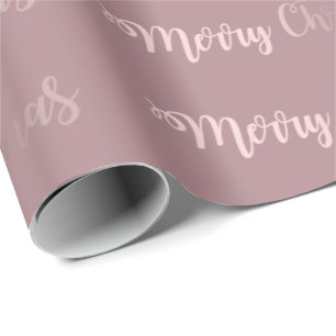 Elegant Rose Gold & Purple Merry Christmas Pattern Wrapping Paper