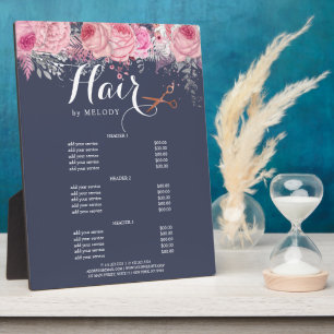 Elegant rose gold scissors hairstylist cervices plaque