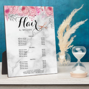 Elegant rose gold scissors hairstylist cervices plaque