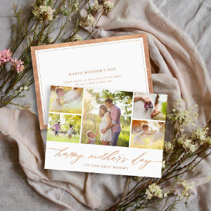 Elegant Rose Gold Script Mother's Day Photo Card