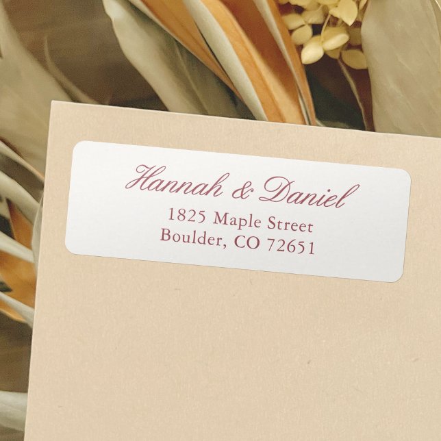 Elegant Rose Gold Script Wedding Return Address (Creator Uploaded)
